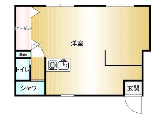 FLAT ONE(ワンルーム/3階)の間取り写真