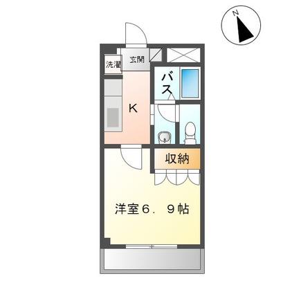 コンフォートくまみ(1K/1階)の間取り写真