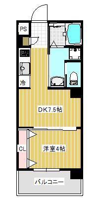 POTHOS呉三条(1DK/5階)の間取り写真