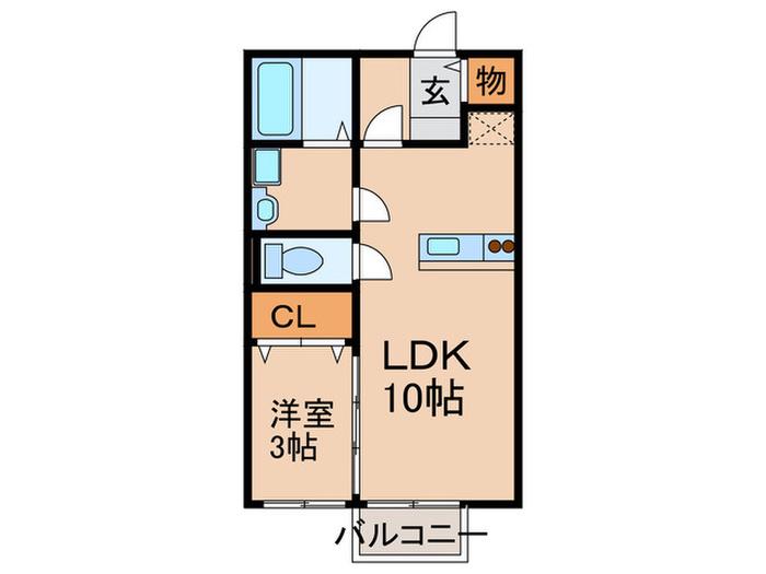 モナリエデライト(1LDK/1階)の間取り写真