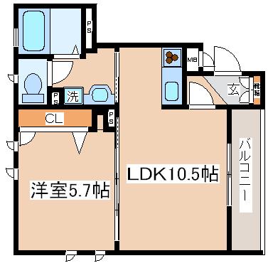 シャーメゾン羽坂通(1LDK/3階)の間取り写真