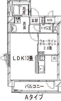 グレイスヒル高嶺(ワンルーム/3階)の間取り写真