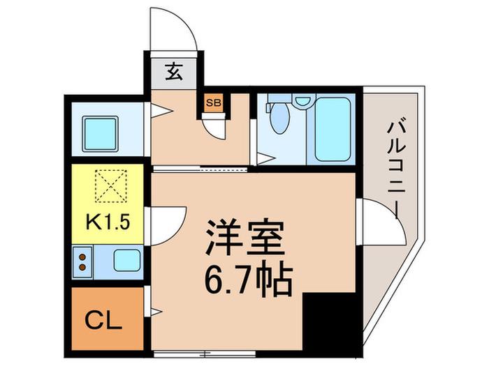 T`SGARDEN川崎大師II(1K/7階)の間取り写真