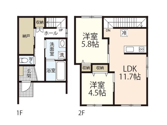PLANO矢賀(2LDK/1階)の間取り写真