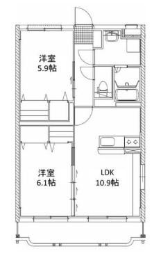 はなみずきII番館(2LDK/3階)の間取り写真