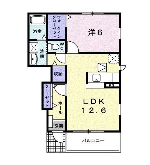 インプレイスメゾンIII(1LDK/1階)の間取り写真