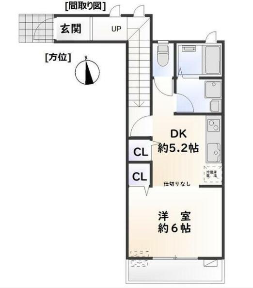 さくらハイツ(1DK/2階)の間取り写真
