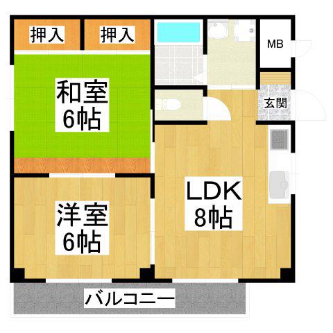 STRAWBERRY FIELD(2LDK/2階)の間取り写真