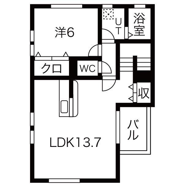 アヴィタシオンK(1LDK/2階)の間取り写真