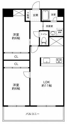 JJ COURT PREMIUM(2LDK/3階)の間取り写真