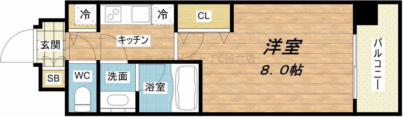 アドバンス大阪城ラディア(1K/8階)の間取り写真