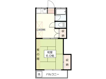 田上ハイツ(1DK/2階)の間取り写真