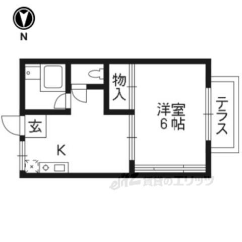 メゾンアカシ(1DK/2階)の間取り写真