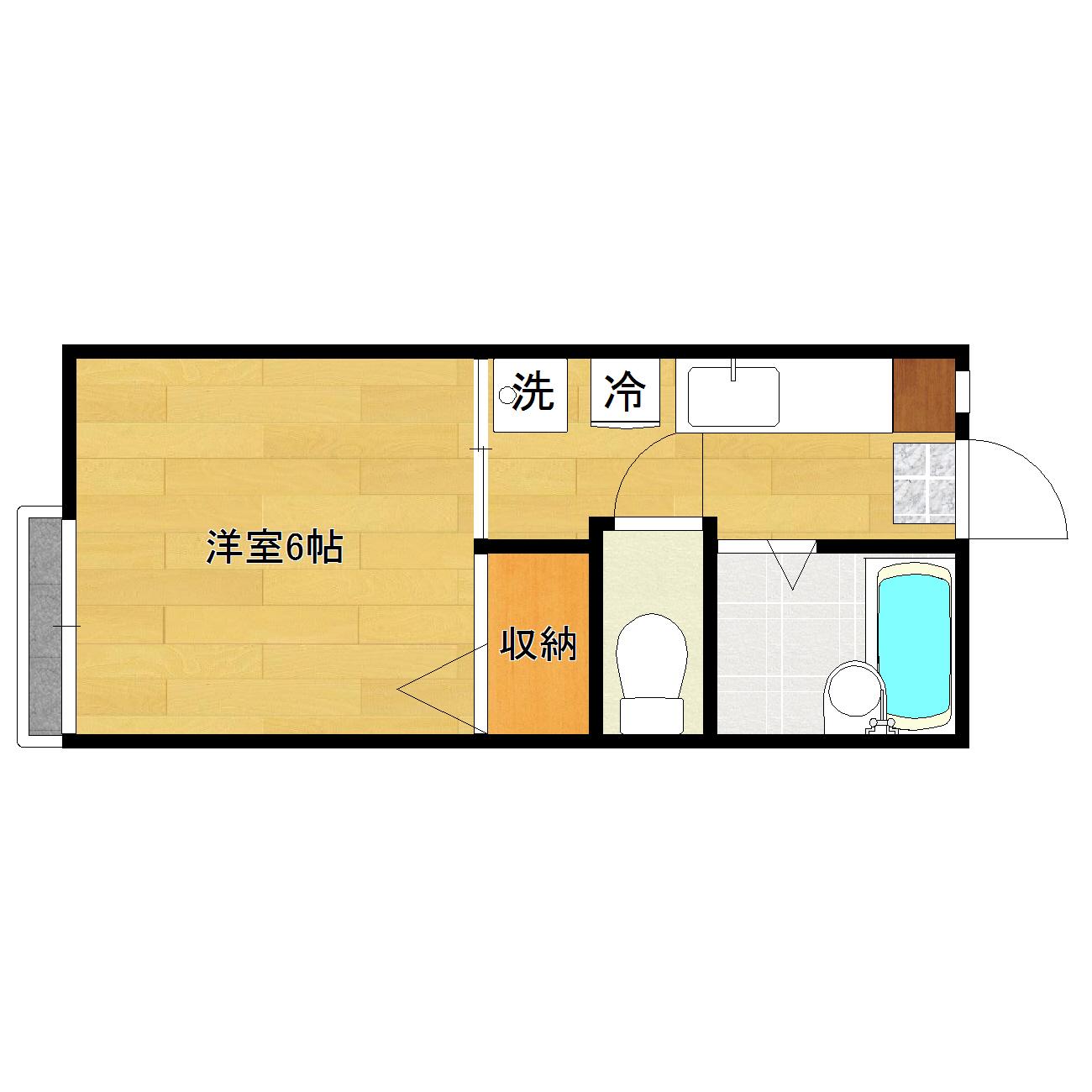 ヨーロピアン大蔵II(1K/1階)の間取り写真