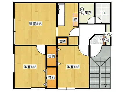 田中ハイツ(2DK/2階)の間取り写真