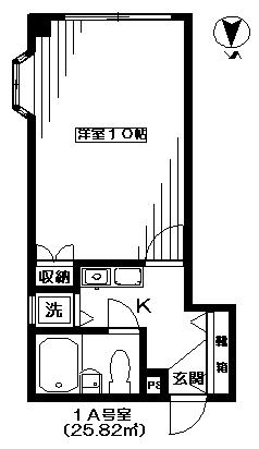 ウインズ(1K/1階)の間取り写真
