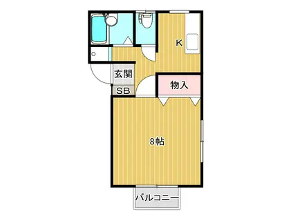 レジデンス真田城(1K/1階)の間取り写真