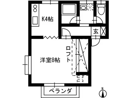 日吉パレス(1K/1階)の間取り写真