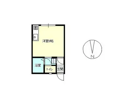 コーポメマリスB(ワンルーム/1階)の間取り写真