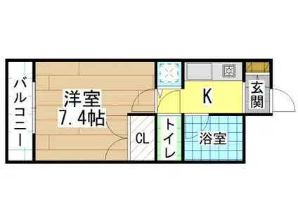 協和リバーサイドビル(1K/5階)の間取り写真