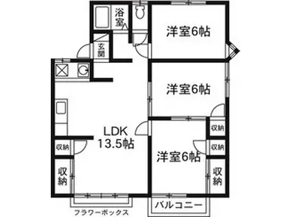 ルミエール小出(3LDK/2階)の間取り写真