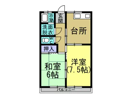ハイツ72(2DK/2階)の間取り写真