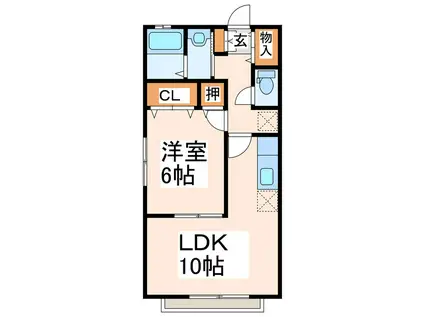 エスポワール弐番館(1LDK/1階)の間取り写真