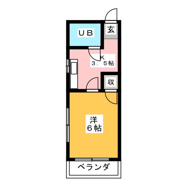 ドリームハイツ(1K/2階)の間取り写真