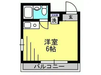 京急本線 雑色駅 徒歩6分 3階建 築32年(ワンルーム/2階)の間取り写真