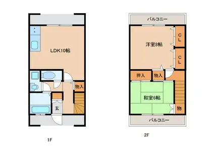 パークプレイス(2LDK/1階)の間取り写真
