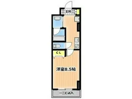 CITYSPIRE神戸元町I(1K/11階)の間取り写真