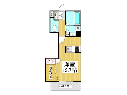 メリッサマンション(ワンルーム/1階)の間取り写真