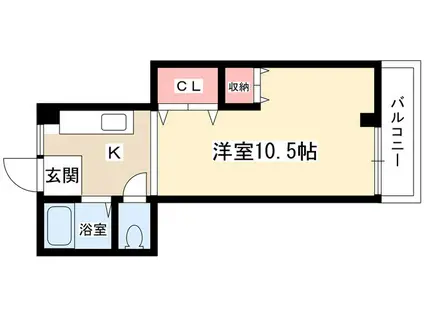親和ビル(1DK/3階)の間取り写真