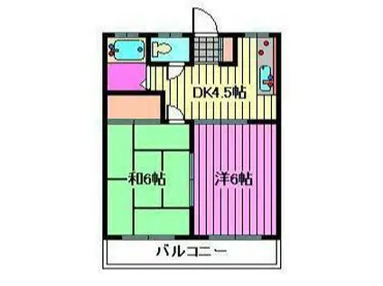 七鈴コーポ(2DK/2階)の間取り写真
