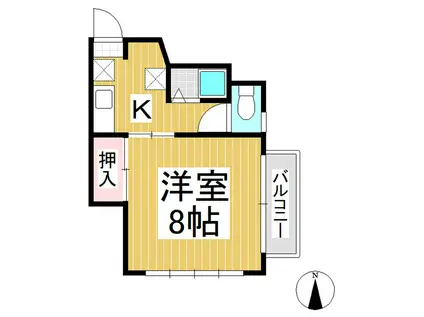 ハイツ前田(1K/2階)の間取り写真