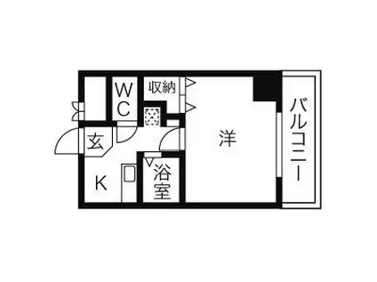 ドミール札幌(1K/9階)の間取り写真