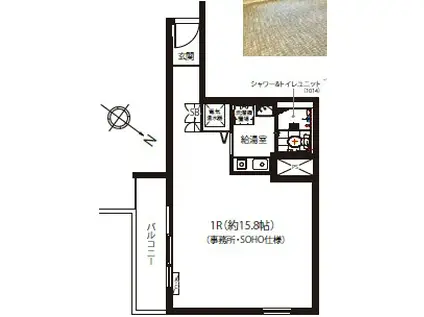 プライム赤坂(ワンルーム/5階)の間取り写真