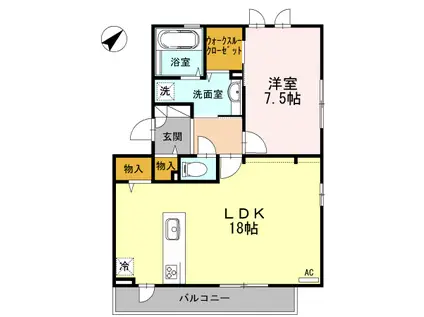 PIENO(1LDK/3階)の間取り写真