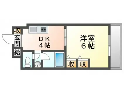 第13関根マンション(1DK/6階)の間取り写真