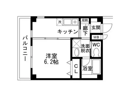 A-ONE COURT OWADA(1K/4階)の間取り写真