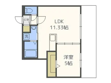 LIEN MARUYAMA(1LDK/4階)の間取り写真