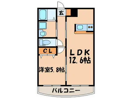 ケイズメゾンマハナ(1LDK/4階)の間取り写真