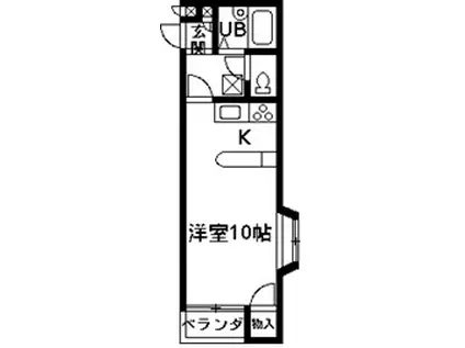 ドルフィン川原(1K/1階)の間取り写真