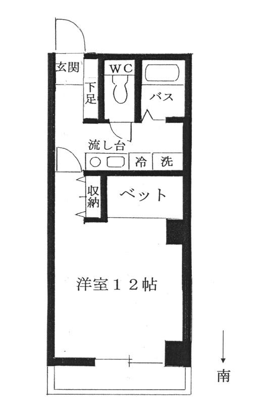 IGビル(1K/3階)の間取り写真