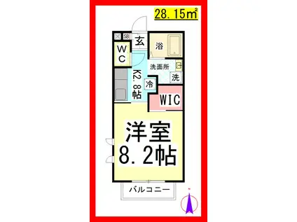 MHメゾンドフォンティーヌA棟(1K/2階)の間取り写真