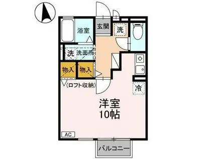 ラ・メールTAKASAGO B(ワンルーム/2階)の間取り写真