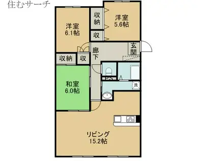 PROUD(3LDK/2階)の間取り写真