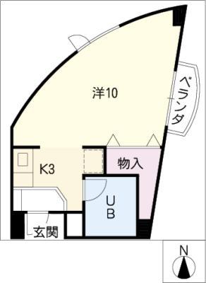 CHERE(1K/3階)の間取り写真
