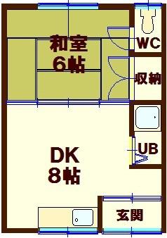 アモーレ(1DK/1階)の間取り写真