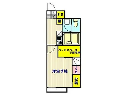 レオパレス新町II(1K/2階)の間取り写真